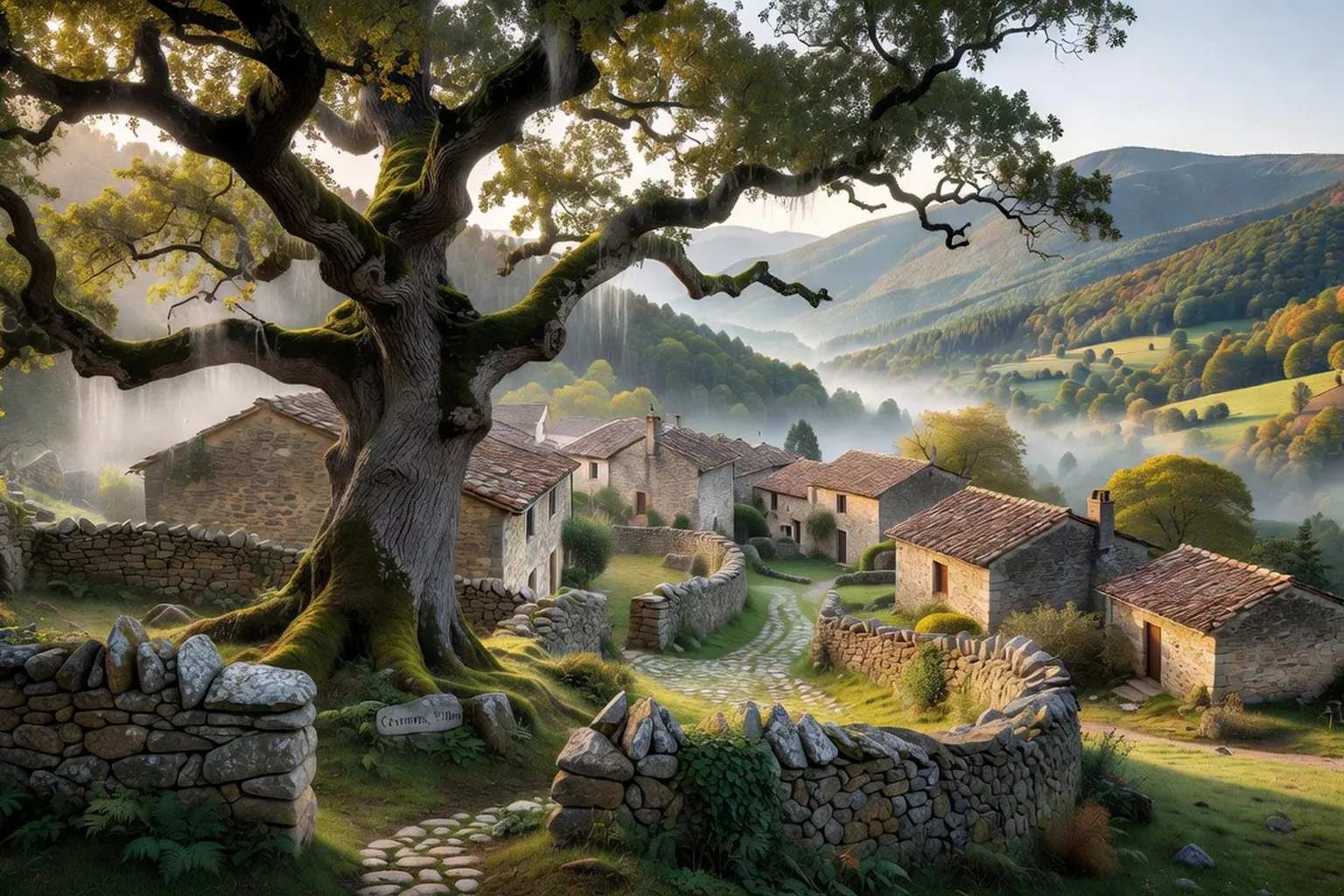 Saint-Hilaire-de-Lavit — Village au chêne centenaire cévenol